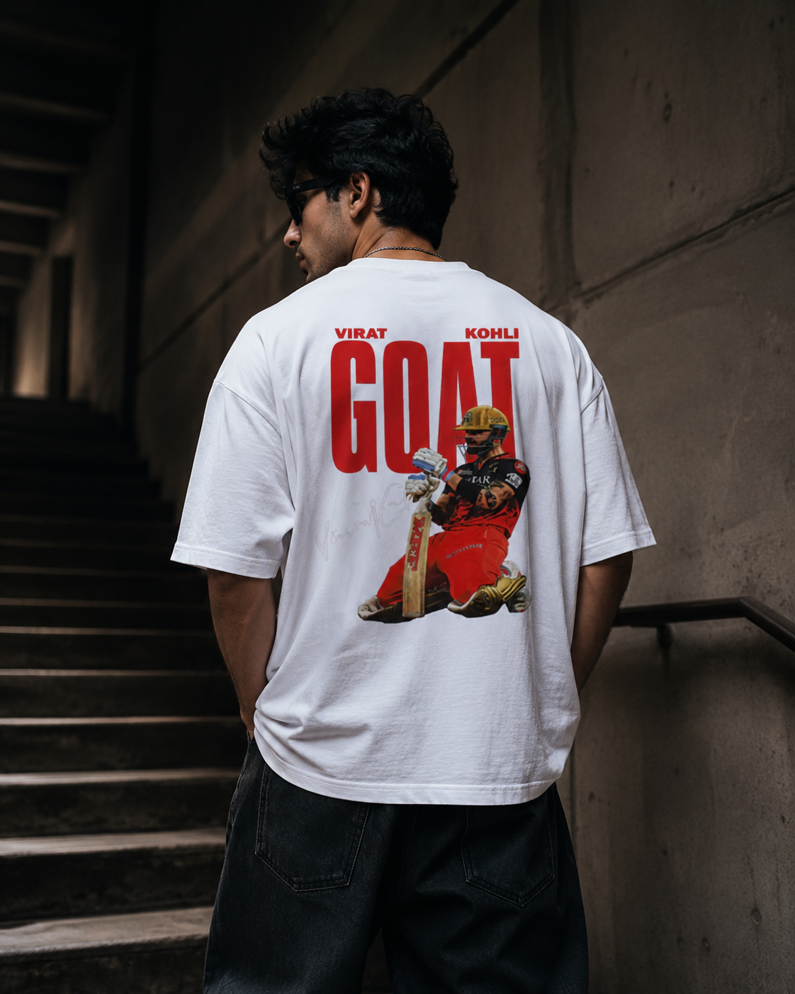 Virat Kohli GOAT Oversized Graphic Tee