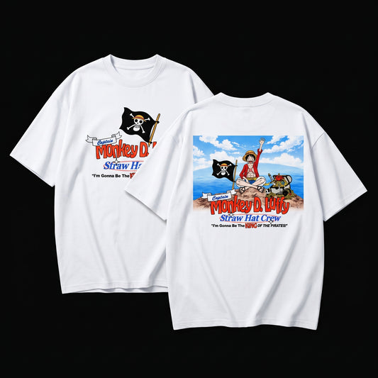 Captain Monkey D. Luffy – Straw Hat Crew Oversized Graphic Tee