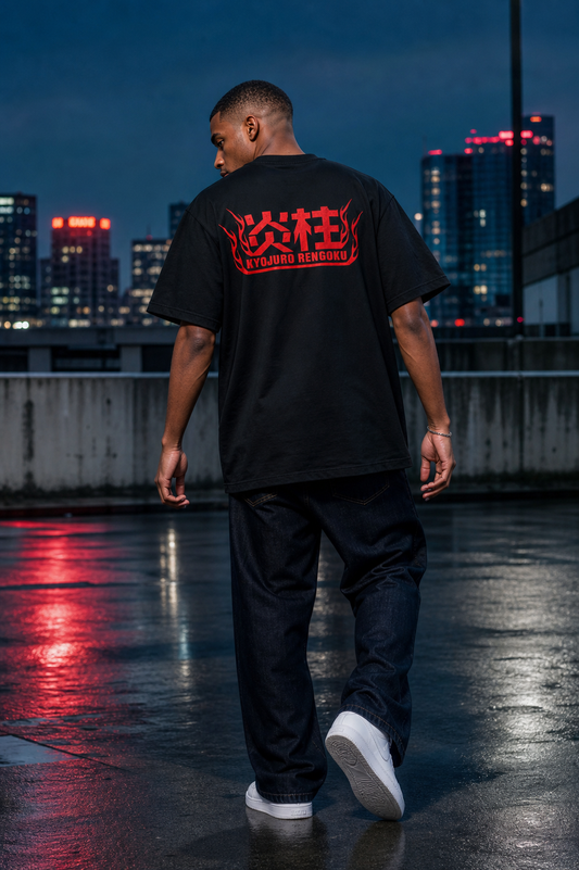 The Flaming Era – Kyojuro Rengoku Oversized Graphic Tee