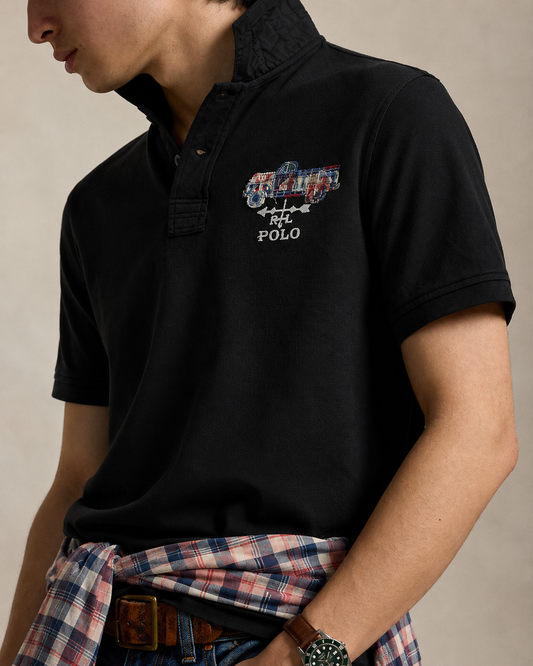 Classic Fit Truck-Appliquéd Polo Shirt