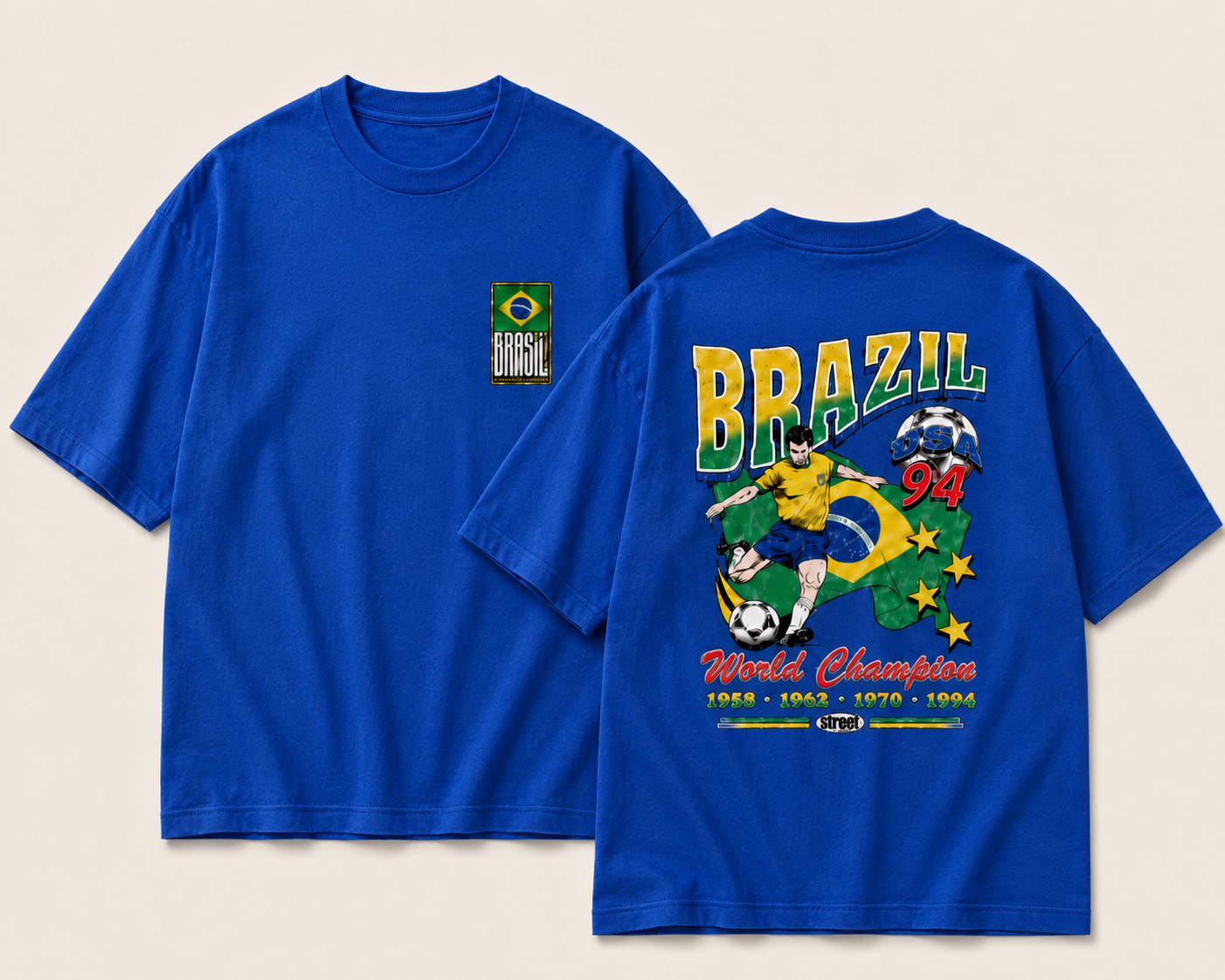 Brazil 94 – World Champions Unisex Oversized Vintage Graphic Tee