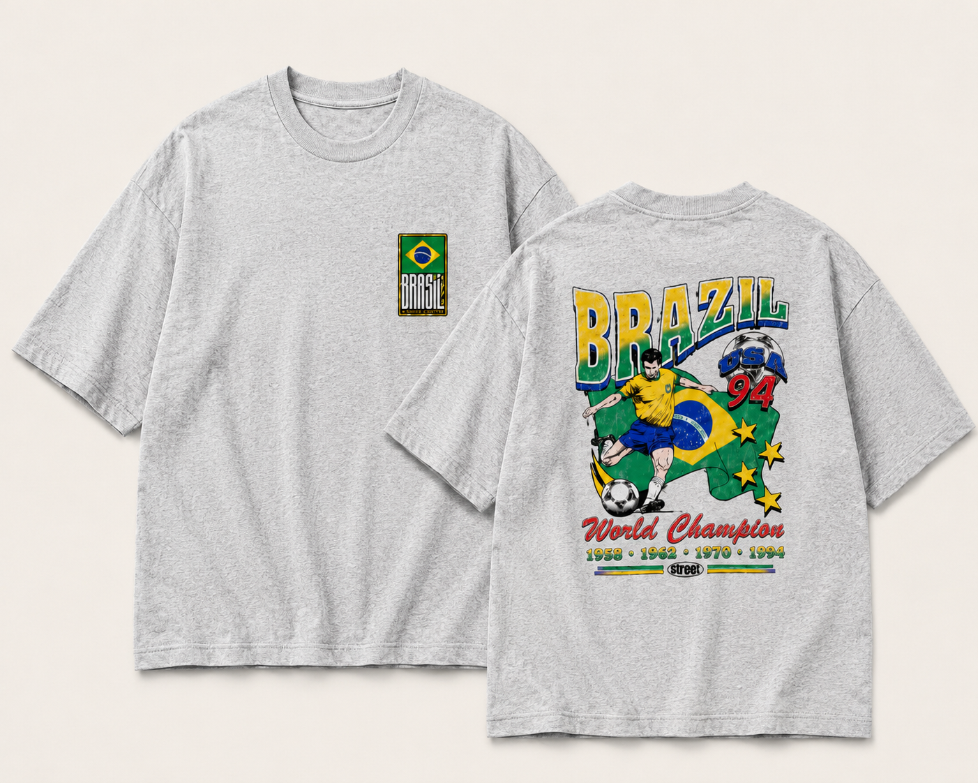 Brazil 94 – World Champions Unisex Oversized Vintage Graphic Tee