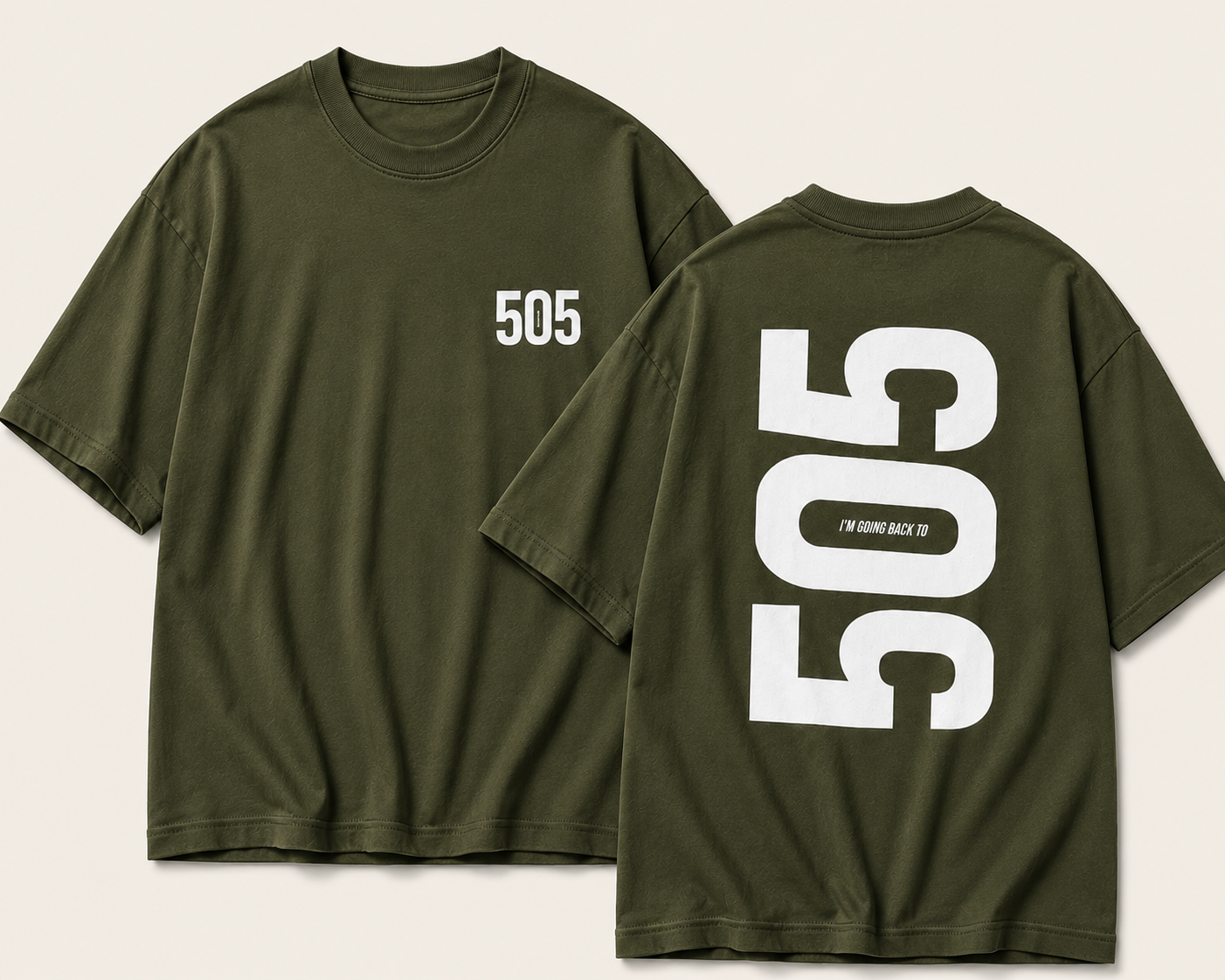 I'm Going Back To 505 – Unisex Oversized Back Print Tee