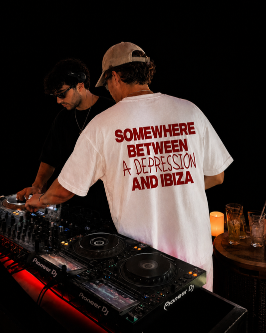 Somewhere Between A Depression And Ibiza – Terry Oversized Graphic Tee