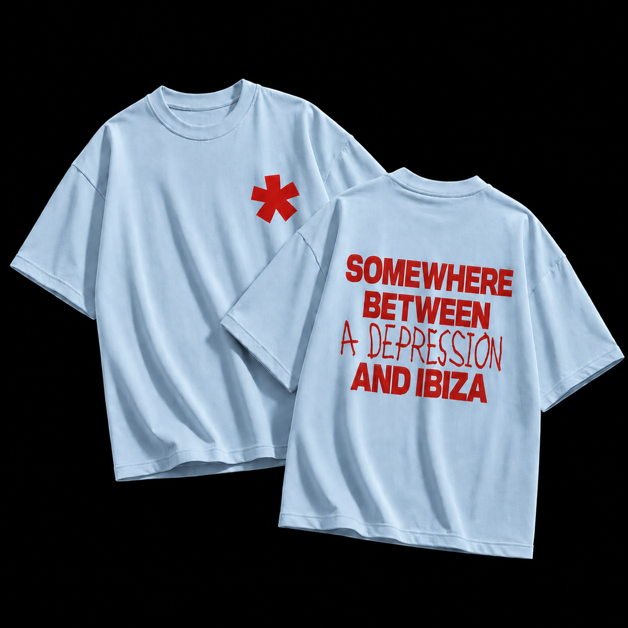 Somewhere Between A Depression And Ibiza – Terry Oversized Graphic Tee