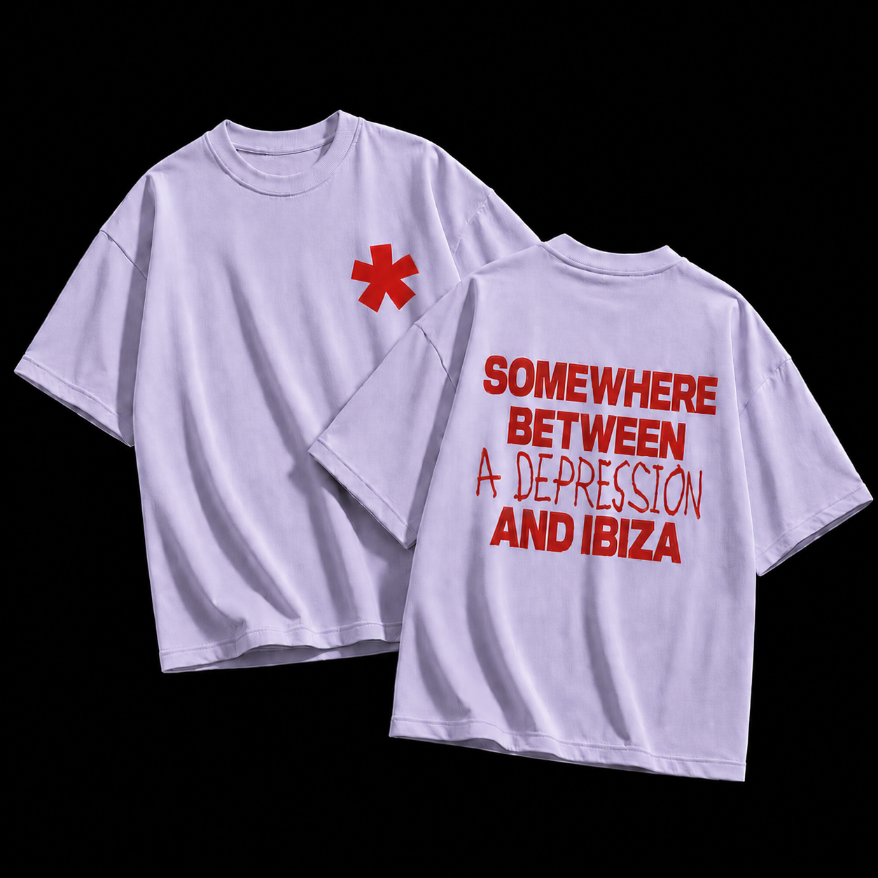 Somewhere Between A Depression And Ibiza – Terry Oversized Graphic Tee