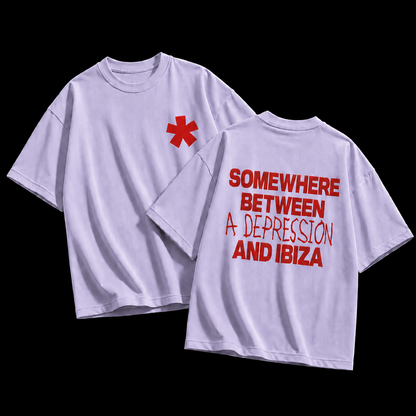Somewhere Between A Depression And Ibiza – Terry Oversized Graphic Tee