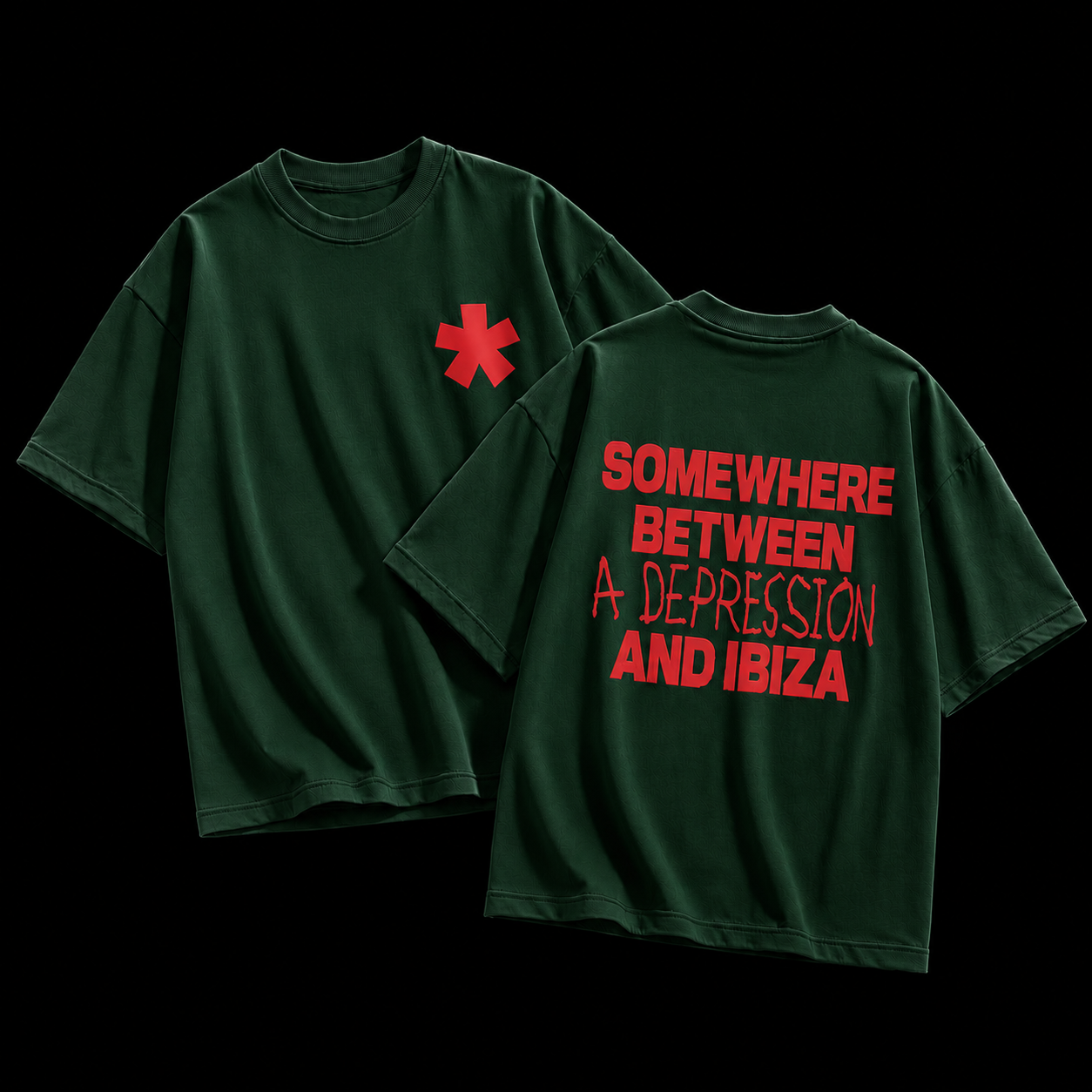 Somewhere Between A Depression And Ibiza – Terry Oversized Graphic Tee
