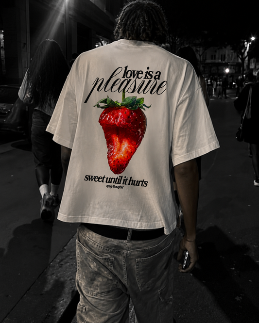 Love is a Pleasure – Terry Oversized Graphic Tee | Blanktoverse