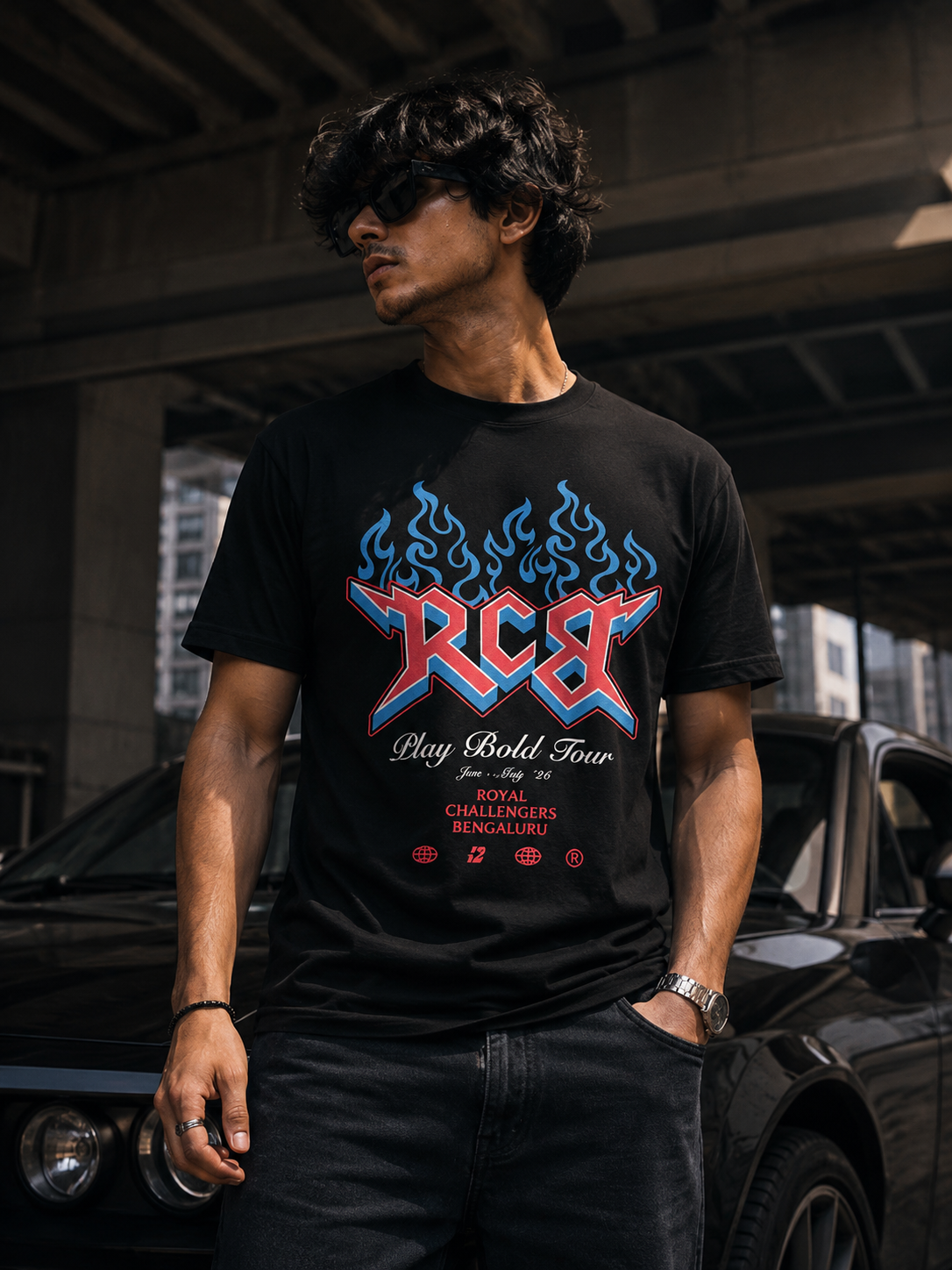 RCB Play Bold Tour Graphic Tee – Royal Challengers Bengaluru | Blanktoverse