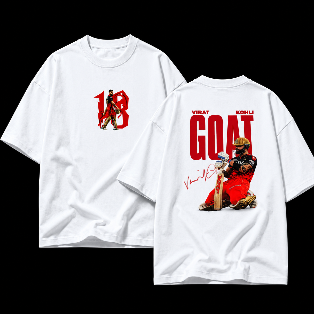 Virat Kohli GOAT Oversized Graphic Tee