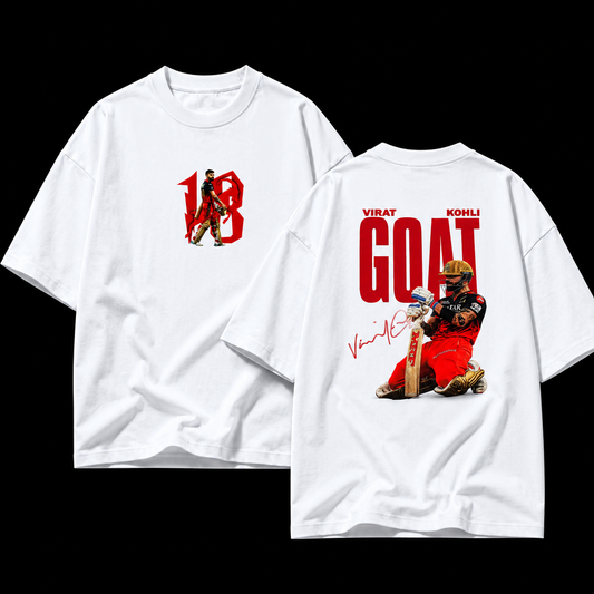 Virat Kohli GOAT Oversized Graphic Tee