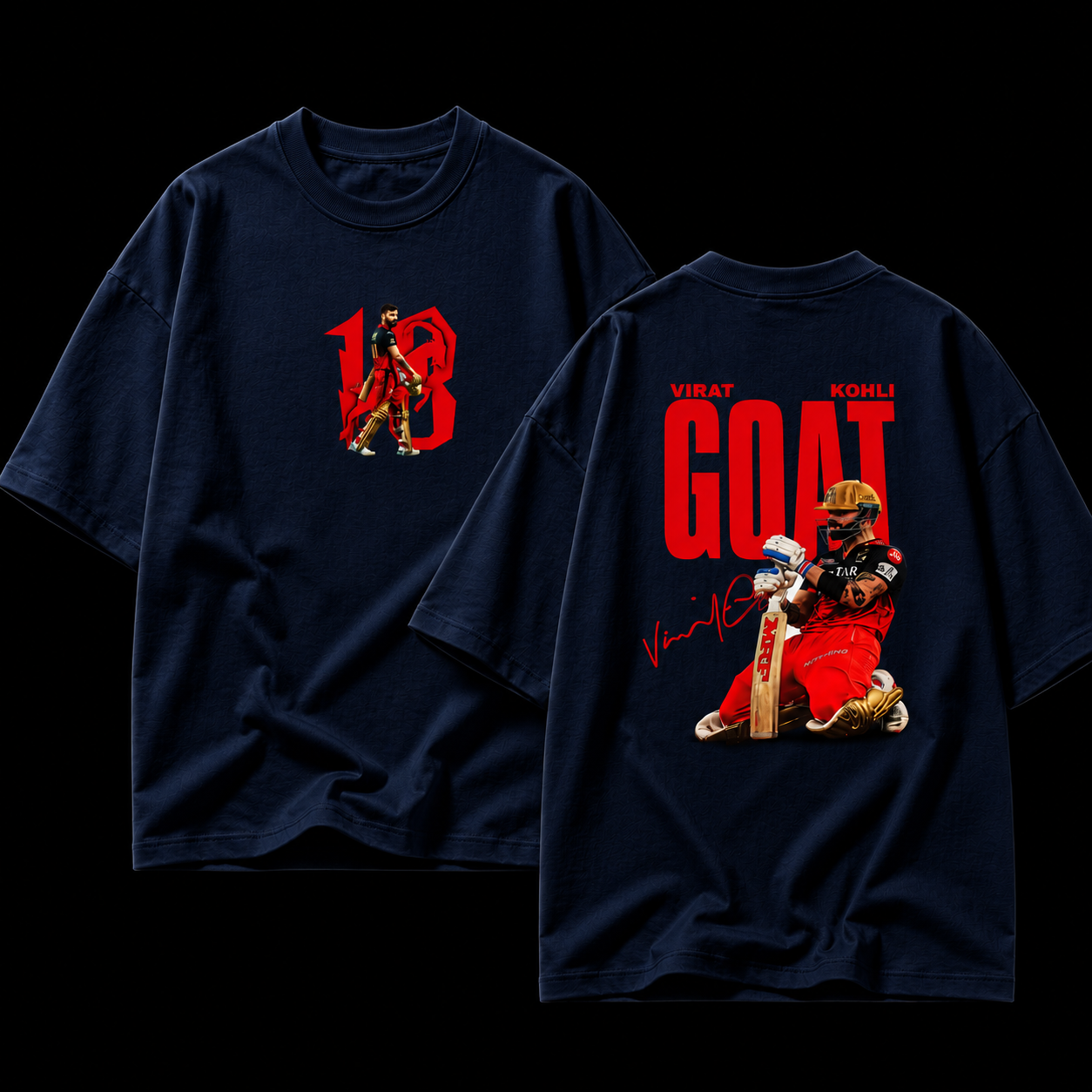 Virat Kohli GOAT Oversized Graphic Tee
