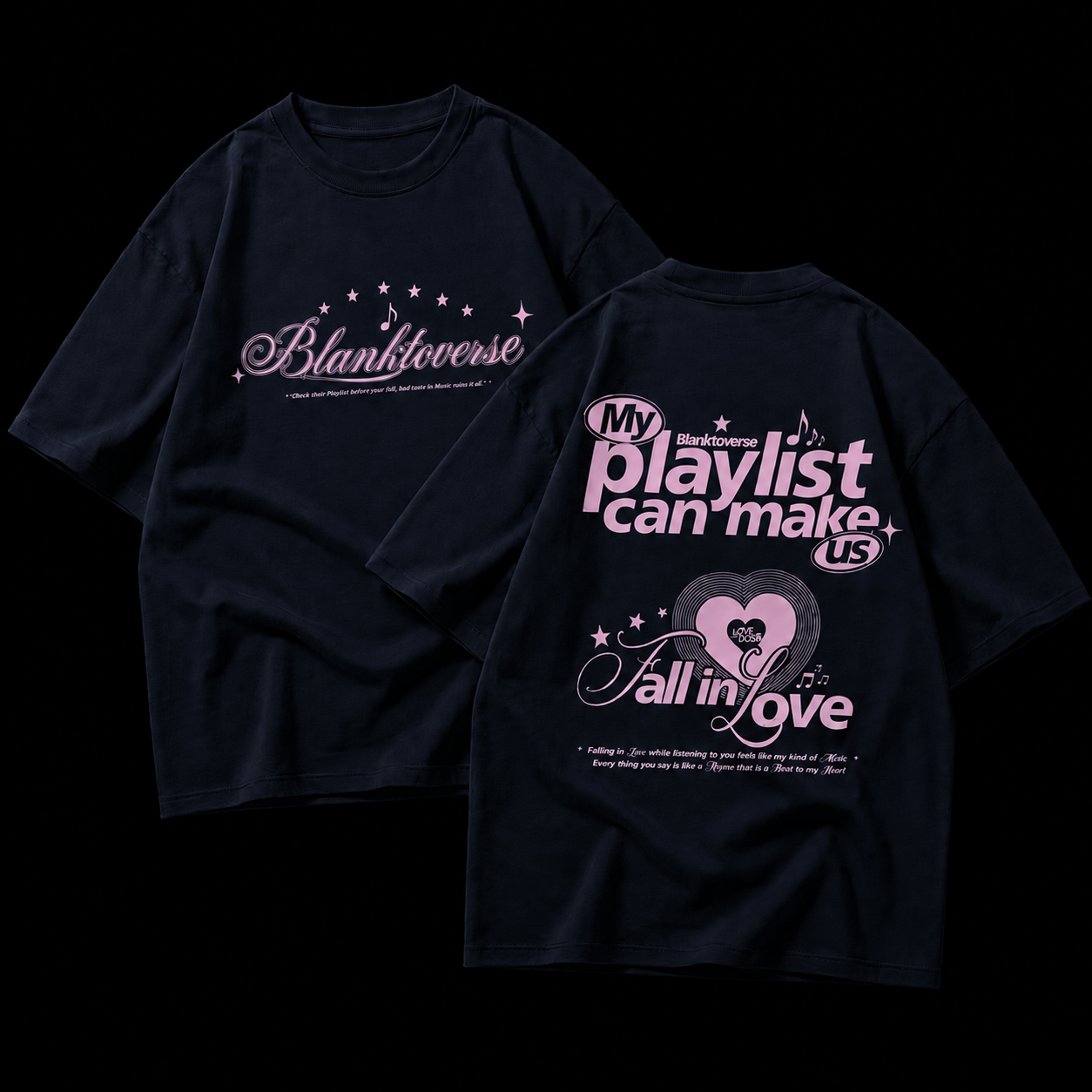 My Playlist Can Make Us Fall in Love – Terry Oversized Graphic Tee | Blanktoverse