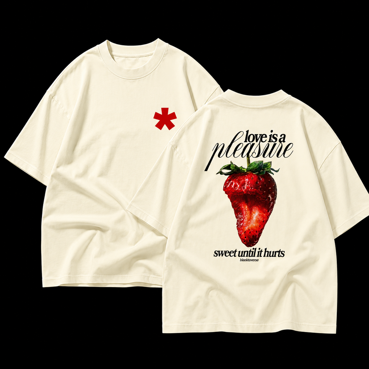 Love is a Pleasure – Terry Oversized Graphic Tee | Blanktoverse