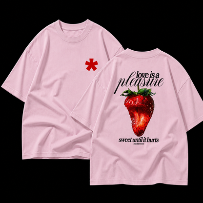 Love is a Pleasure – Terry Oversized Graphic Tee | Blanktoverse