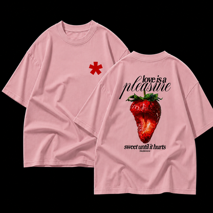 Love is a Pleasure – Terry Oversized Graphic Tee | Blanktoverse