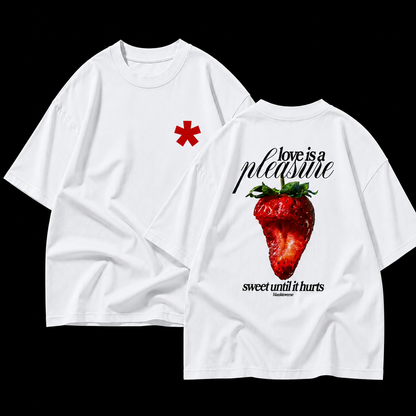 Love is a Pleasure – Terry Oversized Graphic Tee | Blanktoverse
