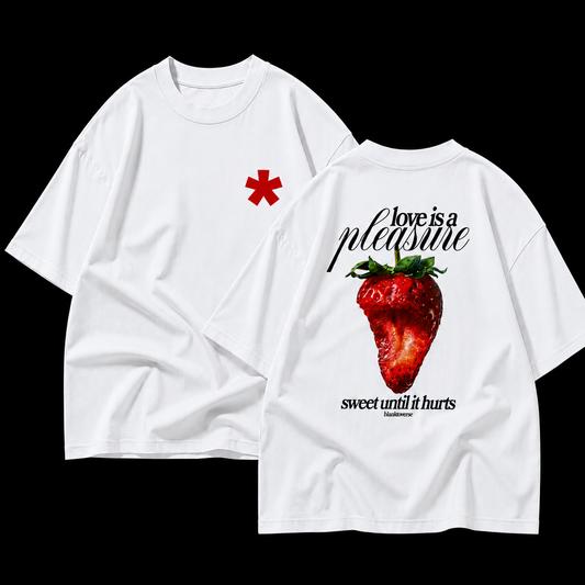 Love is a Pleasure – Terry Oversized Graphic Tee | Blanktoverse