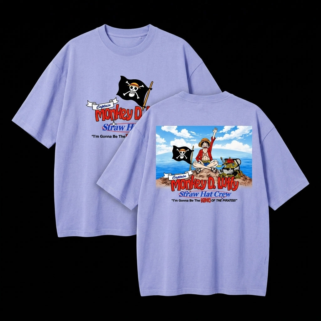 Captain Monkey D. Luffy – Straw Hat Crew Oversized Graphic Tee