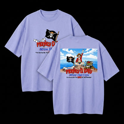 Captain Monkey D. Luffy – Straw Hat Crew Oversized Graphic Tee