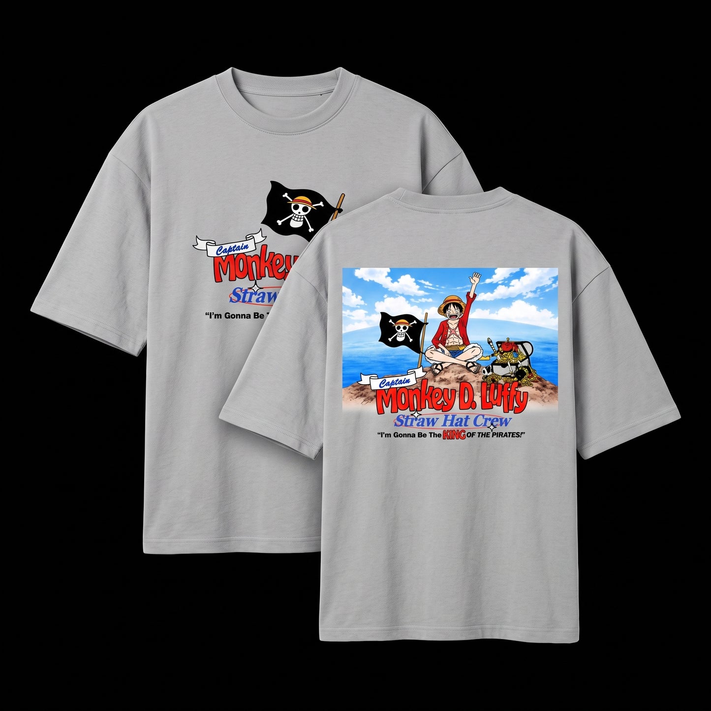 Captain Monkey D. Luffy – Straw Hat Crew Oversized Graphic Tee