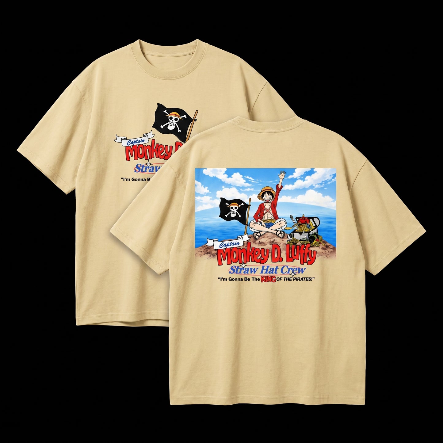 Captain Monkey D. Luffy – Straw Hat Crew Oversized Graphic Tee