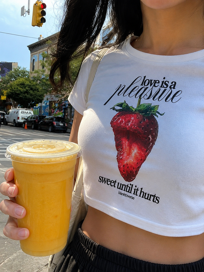 Love is a Pleasure – Sweet Until It Hurts Baby Crop Tee