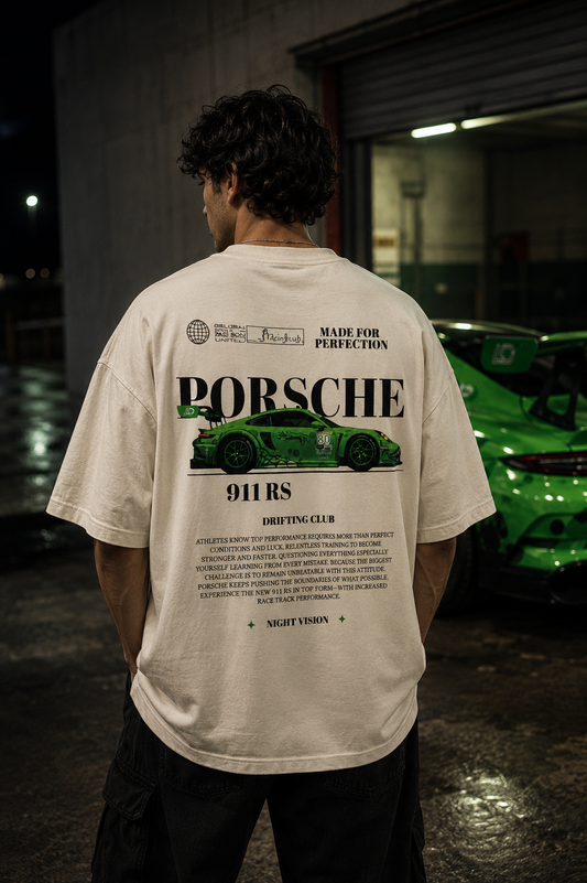 Porsche 911 RS Night Vision Oversized Graphic Tee